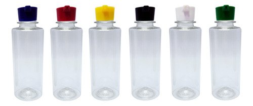 28 Frasco Plástico Cristal Pet 200ml Tampa Rosca 2 Bico Cos - Imagem 2