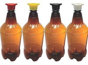 20 Frascos Plásticos Âmbar Pet 1l Tampa Rosca 2 Bico Gr2