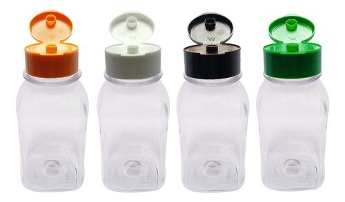 24 Frascos Plástico Cristal Pet 200ml Fliptop C/ Rosca Qua - Imagem 3