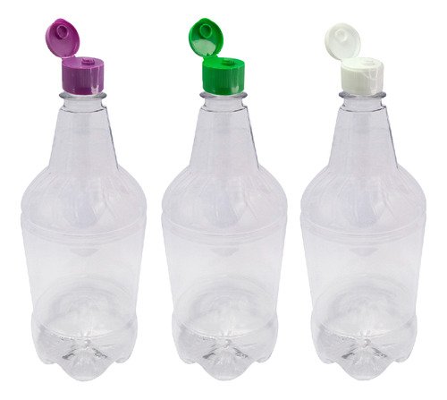 48 Frascos Plásticos Cristal Pet 1l Batoque Fliptop Gr2 - Imagem 5