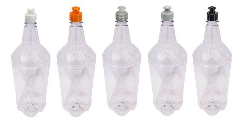 24 Frascos Plástico Cristal Pet 2l Com Tampa Pushpull Gr2