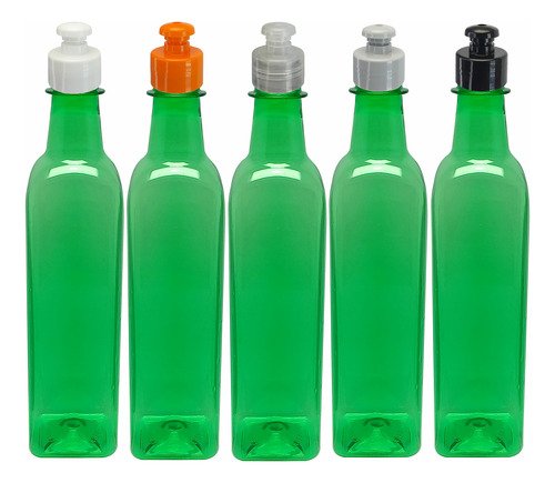 128 Frasco Plástico Verde Pet 500ml Com Tampa Pushpull Aze - Imagem 2