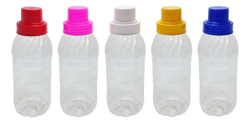 16 Frasco Plástico Cristal Pet 330ml Tamp Dosadora 30ml Suc