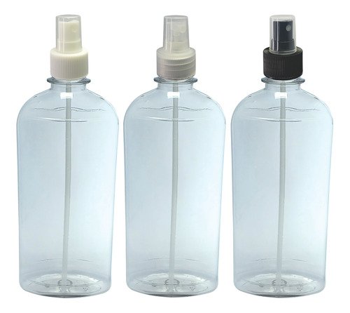 14 Frascos Plásticos Cristal Pet 400ml Válvula Spray S Min
