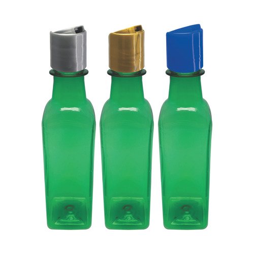 819 Frascos Plástico Verde Pet 250ml Com Tampa Disktop Aze - Imagem 3