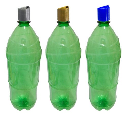 12 Frasco Plástico Verde Pet 2l Com Tampa Disktop Ref - Imagem 3