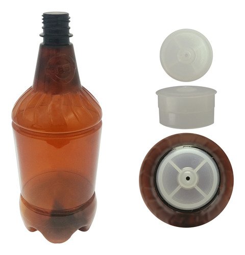 48 Frascos Âmbar Pet 1l Aromatizante Tampa Batoque Gr2 - Imagem 4