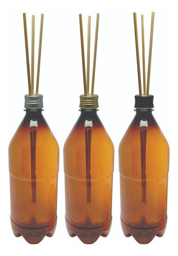 364 Frascos Plástico Âmbar 1l Tampa Difusor Varetas Agu