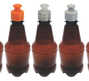 64 Frasco Plástico Âmbar Pet 300ml Com Tampa Pushpull Gr2