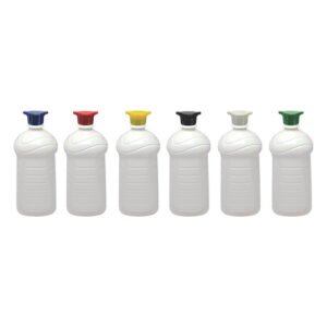 7 Frasco Plástico Branco Pet De 1l Tampa Rosca 2 Bico Ama