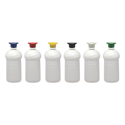 27 Frasco Plástico Branco Pet De 1l Tampa Rosca 2 Bico Ama