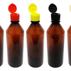 765 Frascos Plástico Âmbar Pet 500ml C/ Tampa Fliptop Cos