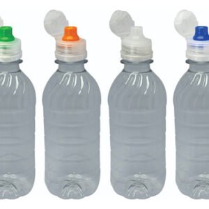 16 Frasco Cristal Pet 330ml Tampa Sport Fliptop Suc