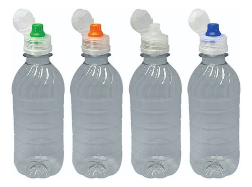 16 Frasco Cristal Pet 330ml Tampa Sport Fliptop Suc