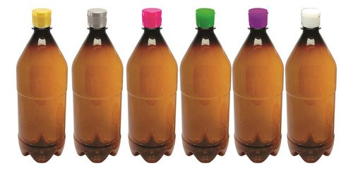 364 Frasco Plástico Âmbar Pet 1l Tampa Fliptop Batoque Agu - Imagem 4