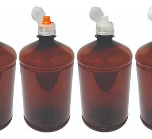 6  Frascos Âmbar Pet De 1l Tampa Sport Fliptop Sab