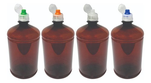 360 Frascos Âmbar Pet De 1l Tampa Sport Fliptop Sab