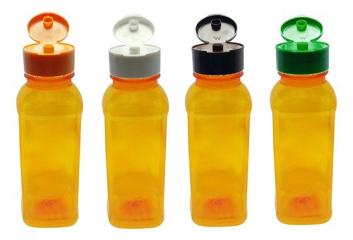 17 Frascos Plástico Laranja Pet 300ml Fliptop C/ Rosca Qua - Imagem 3