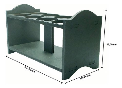 1 Porta Temp Mdf Preto 8 Frasco 120ml Cristal Rosca S/ Lacre - Imagem 8