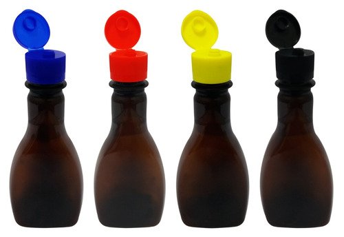 1323 Frascos Plásticos Âmbar Pet 200ml C/ Tampa Fliptop Mol