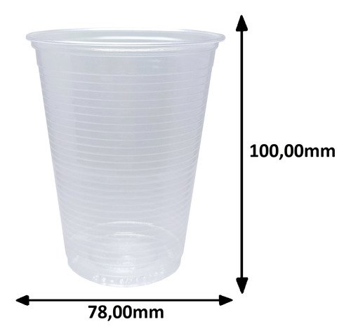 200 Copos Descartáveis Plásticos Estriado Pp Cristal 300ml - Imagem 3