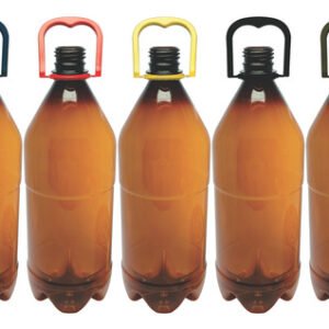 6 Frascos Plástico Âmbar Pet 1l Com Alça 2 Dedos Agu