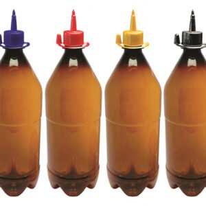 20 Frascos Plástico Âmbar Pet 1l C/ Bico Aplicador Agu