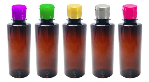 226 Frascos Plástico Ambar Pet 200ml Fliptop Batoque Cos - Imagem 4