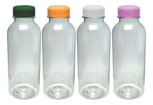 1026 Frascos Plástico Cristal Pet 400ml Com Tampa Child Det - Imagem 2