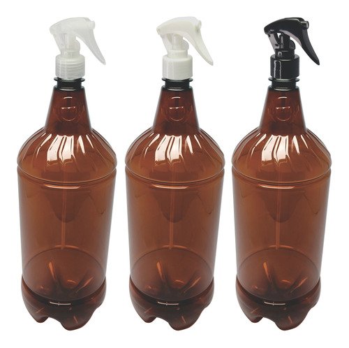 2 Frascos Plásticos Âmbar 2l Válv Mini Gatilho Gr2