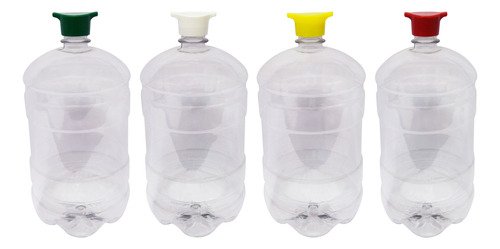 225 Frasco Plástico Cristal Pet 2l Com Tamp Rosca 2 Bico Gro