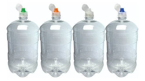 3 Frascos Plástico Cristal Pet 2l Tampa Sport Fliptop Gro