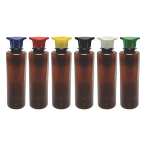 518 Frascos Plástico Âmbar Pet 250ml Tampa Rosca 2 Bico Cos