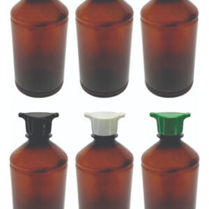 678 Frasco Plástico Âmbar Pet 500ml Tampa Rosca 2 Bico Far