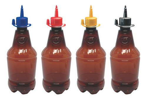 90 Frascos Plástico Âmbar Pet 500ml C/ Bico Aplicador Gr2