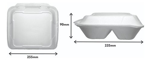 16 Lancheira Branca Isopor 255x235x90mm Bom Apetite Bh132 - Imagem 3