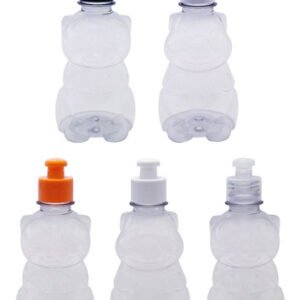 256 Frascos Plástico Cristal Pet 300ml C/ Tampa Pushpull Zoo
