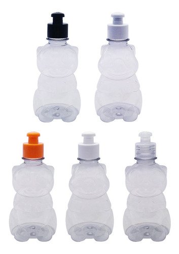 256 Frascos Plástico Cristal Pet 300ml C/ Tampa Pushpull Zoo