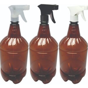 3 Frascos Plásticos Âmbar Pet 1,5l Válvula Gatilho Gr2