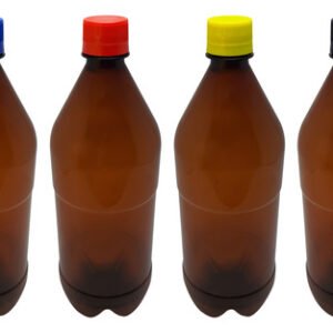 20 Frascos Plástico Âmbar Pet 1l Tampa S Batoque Agu