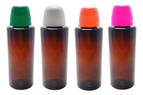 1590 Frasco Plástico Ambar Pet 200ml Tampa Dosadora 20ml Cos - Imagem 2
