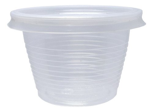 200 Potes Descartáveis Plásticos Ps Cristal C/ Tampa 100ml