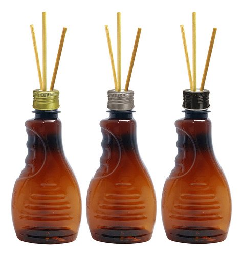 924 Frasco Plástico Ambar Pet 300ml Difusor Varetas Bor