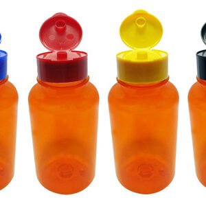 658 Frascos Plástico Laranja Pet 150ml Fliptop C/ Rosca Sup