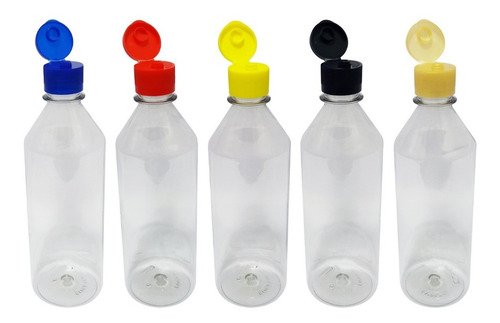 765 Frascos Plástico Cristal Pet 500ml C/ Tampa Fliptop Cos
