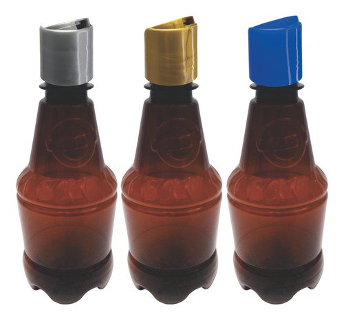 918 Frasco Plástico Âmbar Pet 300ml Com Tampa Disktop Gr2 - Imagem 3