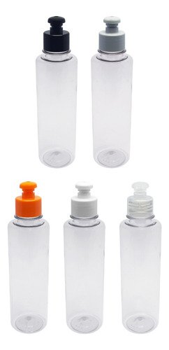 216 Frascos Plástico Cristal Pet 250ml C/ Tampa Pushpull Cos