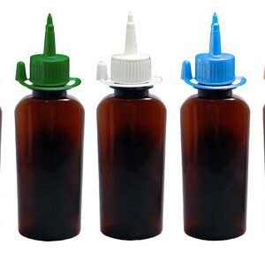 148 Frasco Plástico Ambar Pet 140ml C/ Bico Aplicador Aro