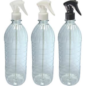 5 Frascos Plásticos Cristal Pet 1l Válv Mini Gatilho Suc