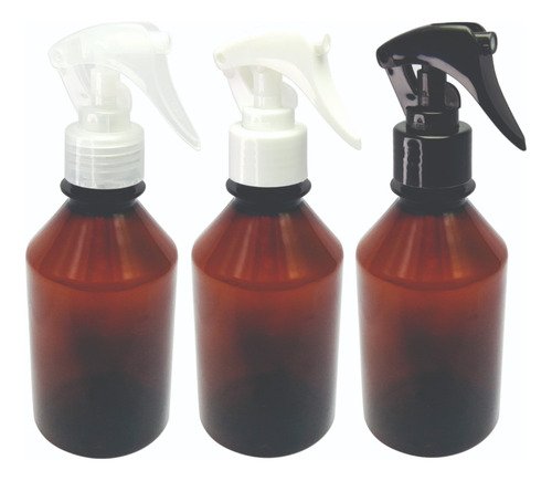 160 Frasco Plástico Âmbar 250ml Pet Válv Mini Gatilho Far